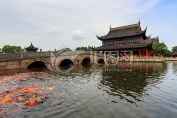 周庄南湖园全福讲寺指归阁五孔桥