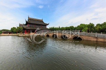 周庄南湖园全福讲寺指归阁五孔桥