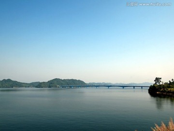 淳安千岛湖上江埠大桥全景