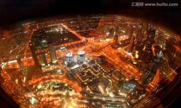 迪拜 城市夜景 高清