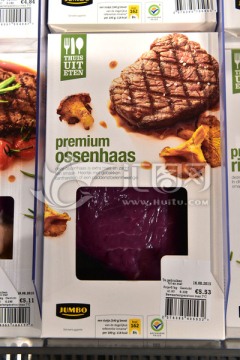 欧洲超市超市冷鲜牛排肉