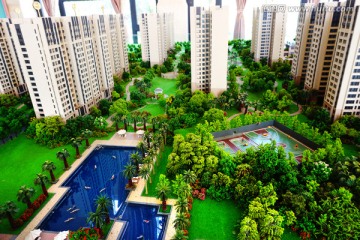 地产建筑绿化模型