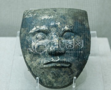 西汉鎏金铜面具 汉代面具