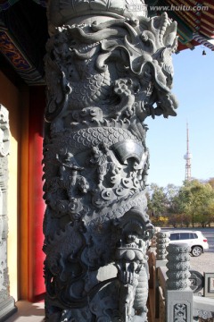 龙柱 石雕 雕刻