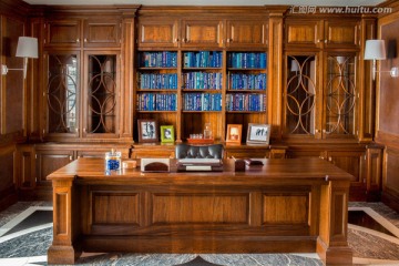 高清整木家装实景办公书房图片