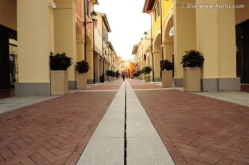 佛罗伦萨小镇 红砖路面