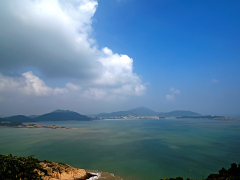 舟山朱家尖大青山五沙连环全景