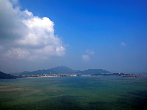 舟山朱家尖大青山五色海全景