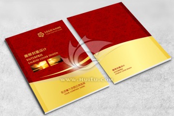 红色高档企业画册封面