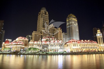 天津风光 津湾广场夜景