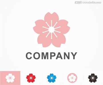 矢量粉红色樱花logo出售