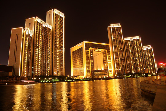 天津海河夜景 天津瑞吉酒店