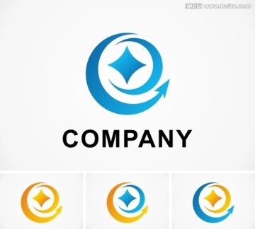 矢量蓝色e字母金融投资logo