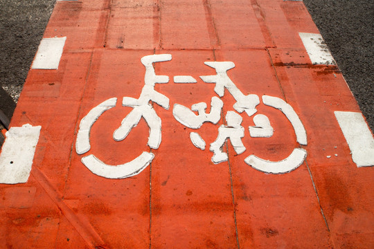 自行车道标示