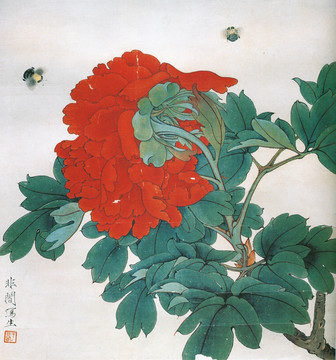 花鸟国画 红牡丹