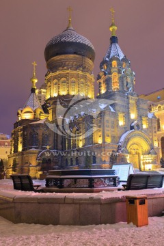 圣索菲亚教堂雪景