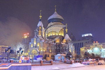 圣索菲亚教堂雪景