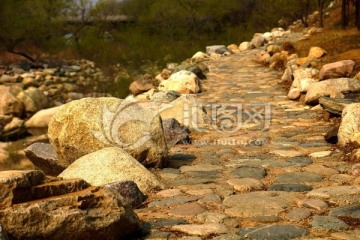 泰山石 石板道路