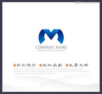 M字母logo 创意logo