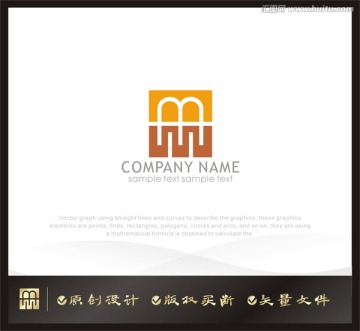 M字母logo设计 标志设计