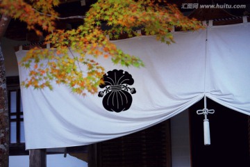 日本京都寺院门帘