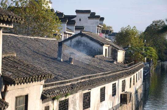 江南民居 青砖黛瓦 小河人家