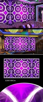 紫色荧光图案背景墙 （不分层）
