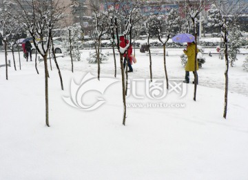 雪中行人