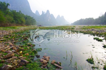 秋天漓江 河床