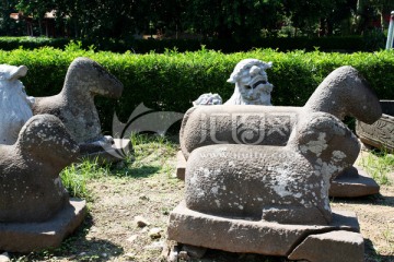 古代石雕作品 石马 石羊
