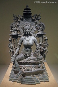 印度铜制摩纳娑女神像