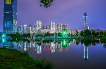 公园水景 温州夜景