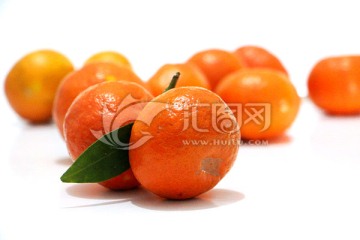 橘子特写白色背景