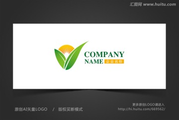 农业标志 绿叶logo