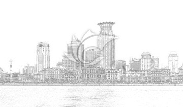 上海老外滩线描 （未分层）