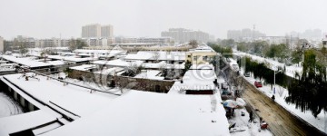 城市雪景 俯瞰城市雪景