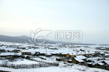 冬季的东北乡村