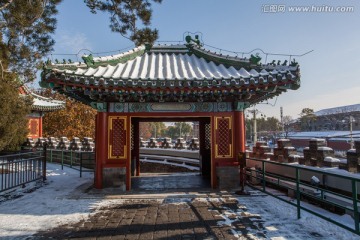 雪后北京北海公园团城