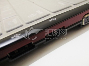 笔记本电脑USB插孔摄影