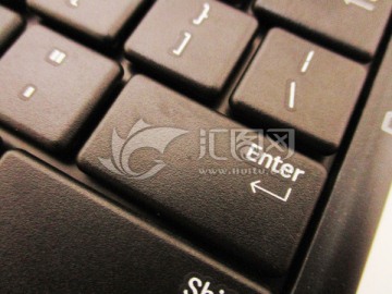 计算机电脑键盘回车键特写