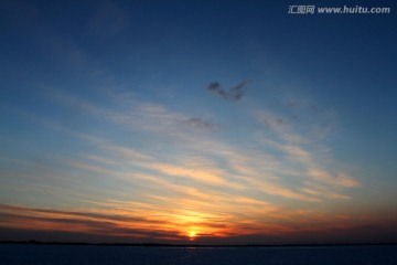 晚霞 冬天 日落