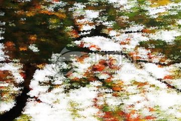 秋天抽象油画