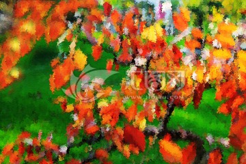 吉祥树抽象油画