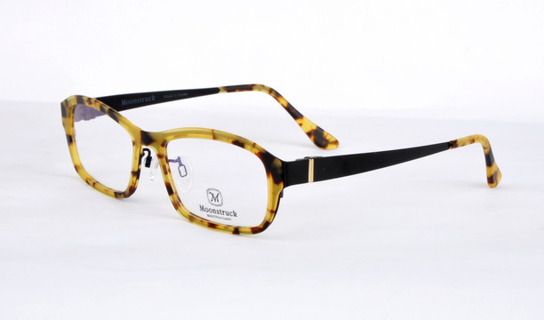 茶色豹纹板材眼镜 金属腿眼镜