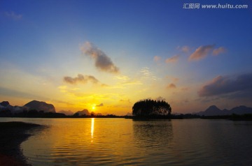 云彩彩霞 湖泊风景