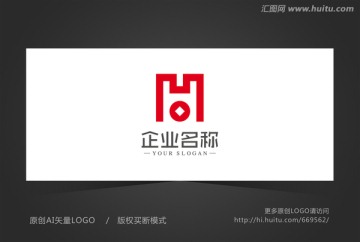 字母H标志 投资logo