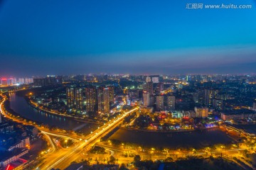 成都九眼桥全景夜景实拍