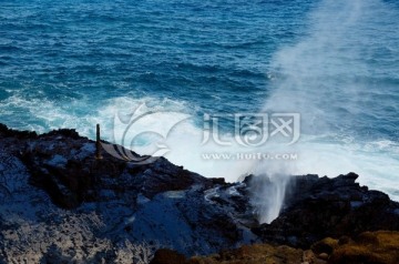 夏威夷火山入海喷泉