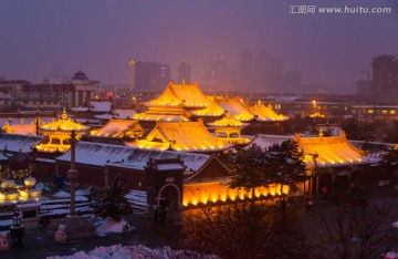 呼和浩特大昭寺夜景