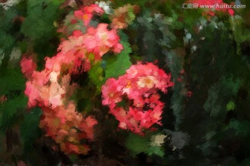 欧美油画 抽象花卉装饰画